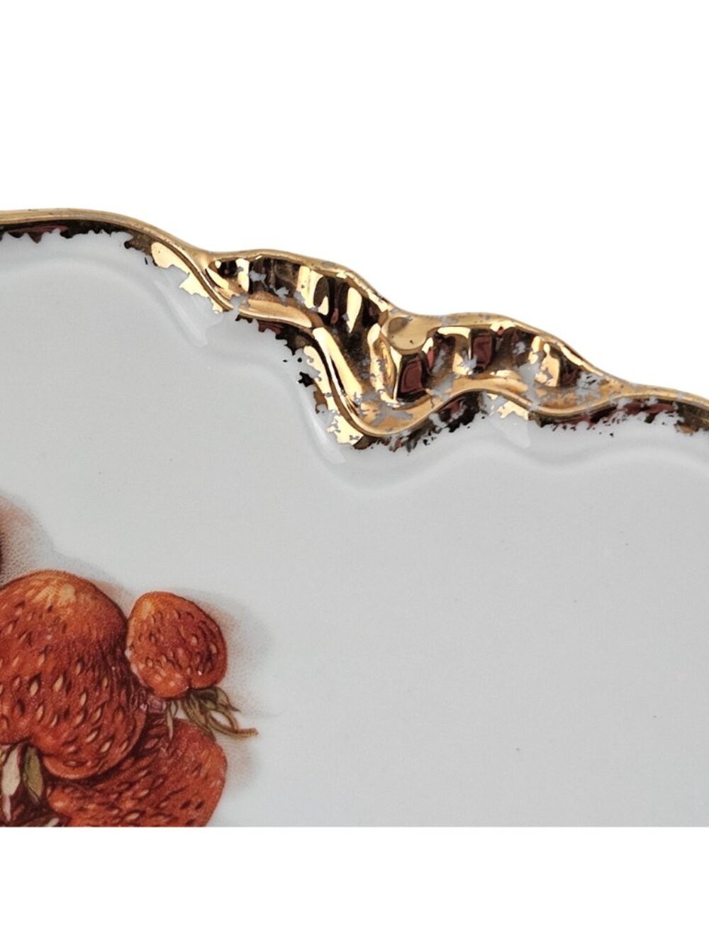 Hutschenreuther Serving Tray Cake Plate Fruit Design Gold Handles Germany Vintag - Picture 7 of 10